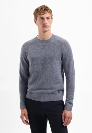 No Excess - Pullover Crewneck Soft Wool Blend washed blue - Gr. - XXL