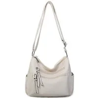 ITALYSHOP24 Schultertasche Damen Tasche Shopper Crossbody, als Handtasche, Umhängetasche, Hobo Bag tragbar
