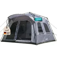 Skandika Tunnelzelt Hognes 4 Protect Quick-Start, Pop Up Campingzelt für 4 Personen, Personen: 4 (Fest eingenähter, Tragetasche, Aluminiumseilspanner), Verdunkelung für Fenster, wasserdicht, UPF 50+, Moskitonetz