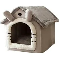 FLOCKI Pets™ Tierhaus Hundehaus, Katzenhaus, Tierhöhle, faltbare Hundehöhle, Tierhaus mit abnehmbaren Liegekissen, weich & flauschig