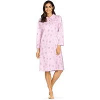 comtessa Nachthemd Comtessa Damen Nachthemd langer Arm Rosa Knopfleiste Gr. 38 (1-tlg) klassisches nachthemd mit Bubikragen