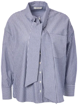 JcSophie - Polo blouse Dark blue stripes - Gr. - 38