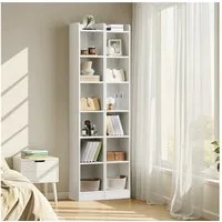 Yaheetech Bücherregal 7-Stufiges Regal 183 cm (H), 2-tlg., Schmales Bücherschrank mit 2 verstellbaren Einlegeböden