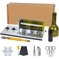 SURFOU Bohrersatz Glasschneider für Flaschen DIY-Gerät Flaschenschneider Set von Bier-, (Glasschneider für Flaschen Edelstahl Flaschenschneider 5 Verstellbares Rad Glasschneider Bottle Cutter Kit zur DIY, DIY Glasschneider mit Zubehör, für Flaschen, 