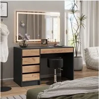 Vicco Sitzhocker Design, Schwarz, 33 x 67 cm für Schminktisch (Einzelartikel, 1 St), 360° drehbare Sitzfläche