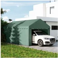 Outsunny Einzelcarport mit Rolltüren, Dach, abnehmbaren Seitenwänden, BxT: 594x300 cm, 280 cm Einfahrtshöhe, (Zeltgarage, 1 St., Carport), UV-beständig, wasserdicht, für Auto, LKW, SUV, Boot, Grün