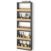Livinity® Weinregal Regusa, Goldkraft Eiche/Anthrazit/Anthrazit, 60 x 180 cm, 1-tlg.
