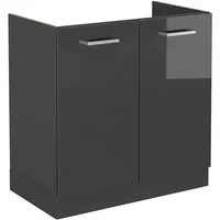 Vicco Unterschrank R-Line, Anthrazit Hochglanz/Anthrazit, 80 cm ohne Arbeitsplatte (1-St)