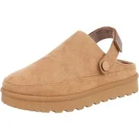Ital-Design Damen Hausschuhe Freizeit Hausschuh (87118476) Flach Hausschuhe in Camel