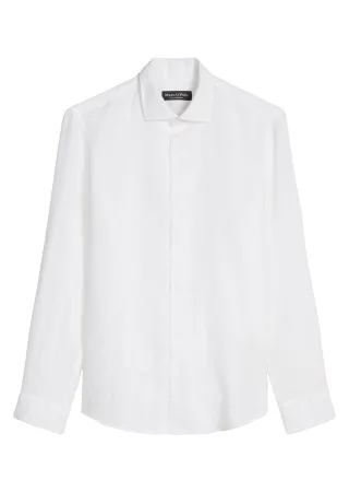 Marc OPolo Casual - Langarmhemd mit Kentkragen weiß - Gr. - XL