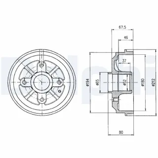 Delphi BREMSTROMMEL Citroen Ax Saxo Peugeot 106 206 206+