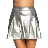 Boland Kostüm Metallic-Rock für Damen Faschings-Zubehör silber