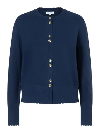 MORE & MORE - Feinstrick-Cardigan blau - Gr. - 38