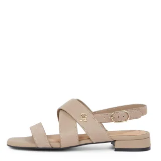 Tommy Hilfiger - Ledersandale mit TH-Monogramm beige - Gr. - 38