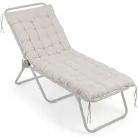 relaxdays Bankauflage Gesteppte Bankauflage, Beige, 190 x 70 cm
