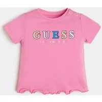 Guess Kids T-Shirt Baby Mädchen T-Shirt mit Print und elastischem Baumwollmix