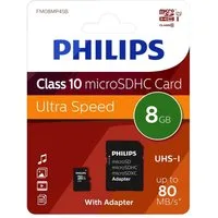 Philips Philips Micro SDHC Karte 8GB Speicherkarte UHS-I U1 Class 10 Speicherkarte