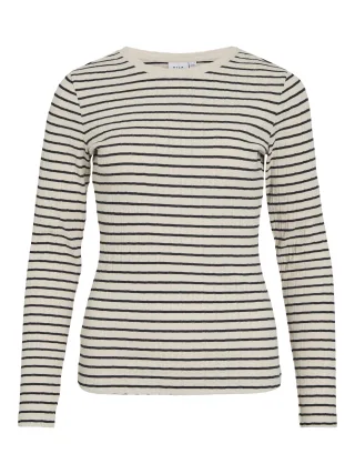 VILA - VIAMELINE O-NECK L/S TOP/PB/1 Birch - Gr. - XL