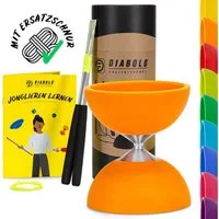 Diabolo Freizeitsport Diabolo Set Basic - inkl. Alu-Handstäben, Ersatzschnur, Anleitung, (Set, 1-tlg), Diabolo Set Basic (orange) Kinder ab 5 mit Stäben Anleitung & Schnur
