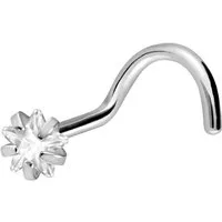 PIERCINGLINE Nasenpiercing Titan Nasenstecker Spirale EINGEFASSTER KRISTALLSTERN (Nasenstecker, 1-tlg)