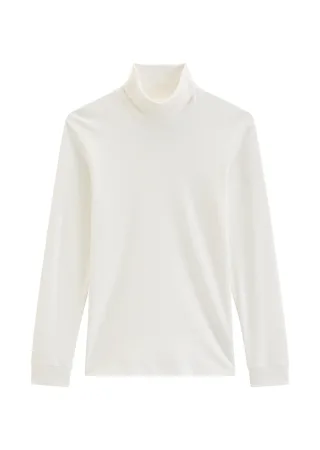 Marc o Polo - Rollkragen-Longsleeve White Cotton - Gr. - M