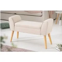 riess-ambiente Sitzbank SCARLETT 90cm beige (Einzelartikel, 1-St), Flur · Stoff · Holz · Schlafzimmer · Scandinavian Design
