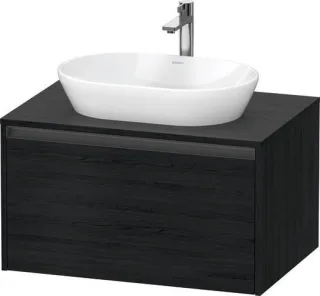 Duravit Ketho.2 Konsolenwaschtischunterbau wandhängend Eiche Schwarz Matt 800x550x459 mm - K24885016 K24885016160000