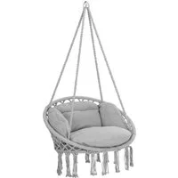 Detex Hängesessel (1-St), 150kg belastbar weiche Kissen Hängestuhl Garten Indoor Outdoor