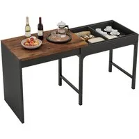 Puluomis Esstisch ausziehbar, Erweiterbarer Tisch 55x80-160cm, Klapptisch weiß natur
