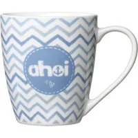 Ritzenhoff & Breker Becher Ritzenhoff Ahoi Kaffeebecher Welle Blau 360ml Porzellan, Porzellan