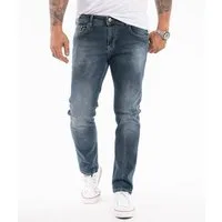 Indumentum Slim-fit-Jeans Herren Jeans Stonewashed Blau IS-307