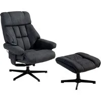 Femo Trade Relaxsessel mit Hocker VABENE, Grau, Mikrofaserbezug, Metallgestell, mit Massage- und Wärmefunktion