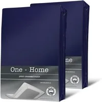One Home Spannbettlaken Jersey, Jersey, Gummizug: rundum, (2 Stück), Double Pack mit Rundumgummizug, weich