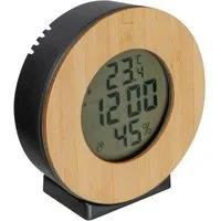 Easy Gifts Digitale Wetterstation mit Bambuselement Innenwetterstation