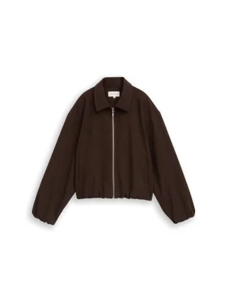 Tom Tailor - Loose Fit Blouson Jacke java dark brown - Gr. - 38