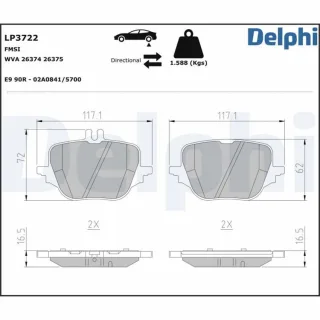 Delphi Bremsbel?ge hinten Mercedes C-Klasse Glc S-Klasse