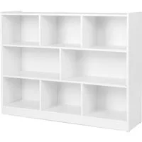 COSTWAY Kinderregal, mit 2 großen Fächern und 6 kleinen Fächern, 122x32x93cm