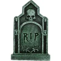 Horror-Shop Dekoobjekt Verwitterter Halloween Grabstein 1816-1901 mit Tot