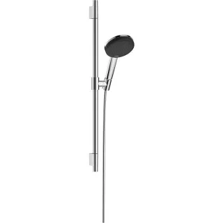 hansgrohe Raindance Alive Select S Duschset 24602000 3 Strahlarten wassersparend mit Duschstange Unica S Puro 65 cm, chrom