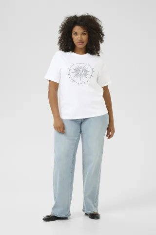 T-shirt Loose fit Optical White W Black Deep Sun white black