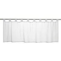 ELBERSDRUCKE Scheibengardine Bistrogardine mit Schlaufen Basic weiß Uni 48 x 140 cm (1 St), Schlaufen, transparent, Polyester, einfarbig, modern, Sichtschutz