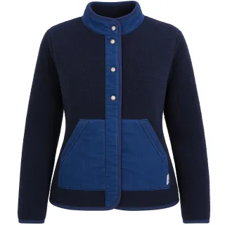 Passenger Clover Recycled Deep Damen Blaue Sherpa-Fleecejacke