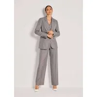 MADELEINE Kurzblazer Longblazer mit Nadelstreifen Jerseyblazer mit Reverskragen, Knopfverschluss, Taschen und Langarm