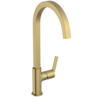 Ideal Standard Küchenarmatur Gusto Ausladung 204mm eckiger Auslauf Brushed Gold, BD411A2 BD411A2