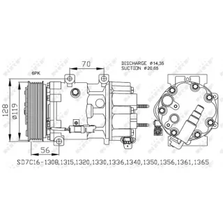 NRF Klimakompressor Citroen C4 Peugeot 307 308 2,0