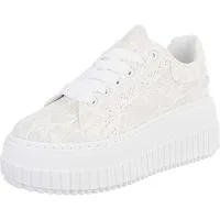Ital-Design Modischer Sneaker mit Plattform und femininen Details Sneaker (91116847) Keilabsatz/Wedge Sneakers Low in Weiß