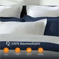 Pure cottom Bettwäsche Baumwoll-Satin Bettwäsche weiß, Baumwoll-Satin, verschiedene Größen