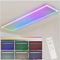 Nettlife LED Panel RGB Dimmbar 120x30 Fernbedienung 36W Wohnzimmer Lang Tageslichtlampe, Dimmbar, LED fest integriert, Farbwechsel, für Werkstatt Flur Wohnzimmer Esszimmer