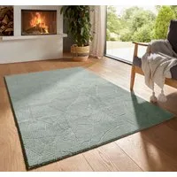 TaraCarpet Teppich TaraCarpet Homestyle 391 Blätter, rechteckig, Höhe: 10 mm, Felloptik hoch-tief weich waschbar floral grün 120x170