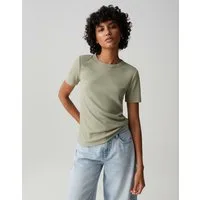 OPUS Kurzarmshirt Sydra aus Jersey mit Rippstruktur elastischer Stoff, weicher Griff, Casual